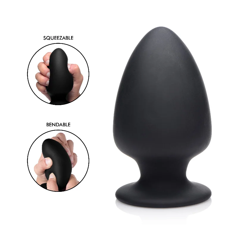 anal toys for newbie fun-Squeezable Silicone Anal Plug - Large