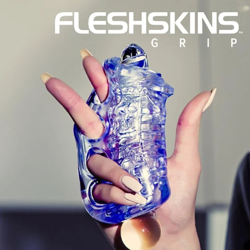 anal toys with chrome finish-Fleshlight Fleshskins Grip Male Masturbator with Squeeze Control