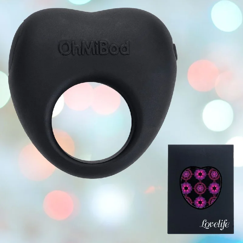 anal toys with orbiting beads-OhMiBod Lovelife Share Couple’s Ring Vibe - Black