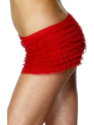 tasseled lingerie top-Ruffled Panties - Red