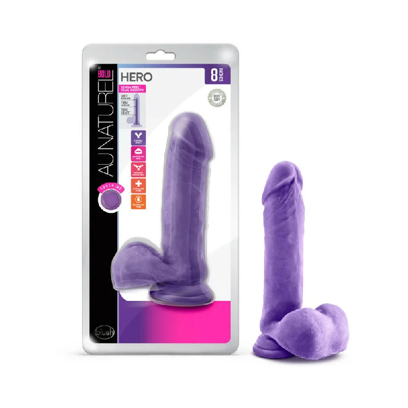 airy mesh briefs-Dildo-proud-Au Natural - Bold - Hero - 8in Dildo - Purple