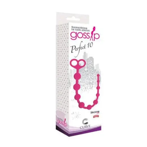 anal toys with satin edges-Gossip Perfect 10 Silicone Anal Beads Magenta