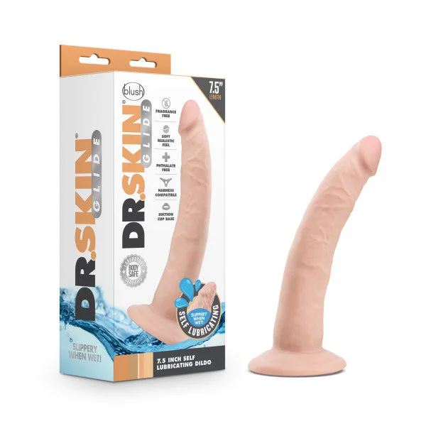 penis-enhancement-tools-reviewed-Dr. Skin Glide - 7.5 Inch Self Lubricating Dildo - Vanilla