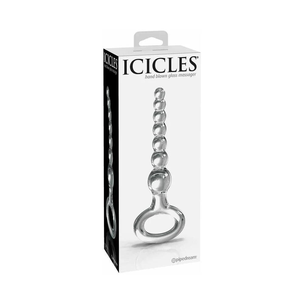 anal toys with cloth case-Icicles No 67 Beaded Glass Anal Bead