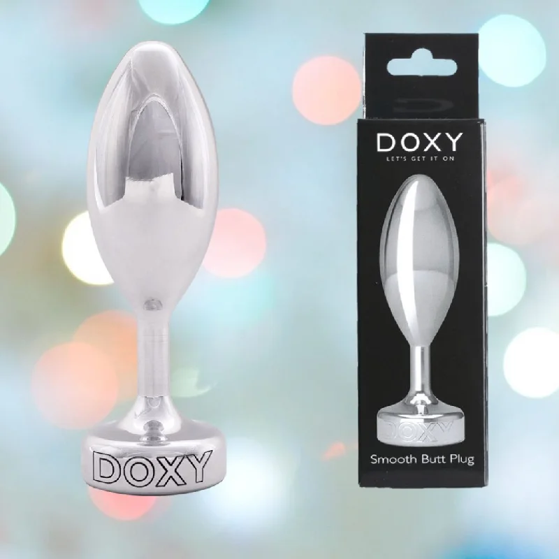 anal toys with petite grip-Doxy Smooth Metal Butt Plug