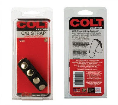 cock ring ultra style-Colt Leather Adjustable Cock And Ball Strap - 5 Snap