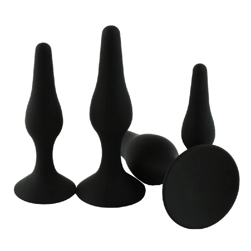 cock ring cozy fit-Silicone Training Plug Kit (4 Piece)