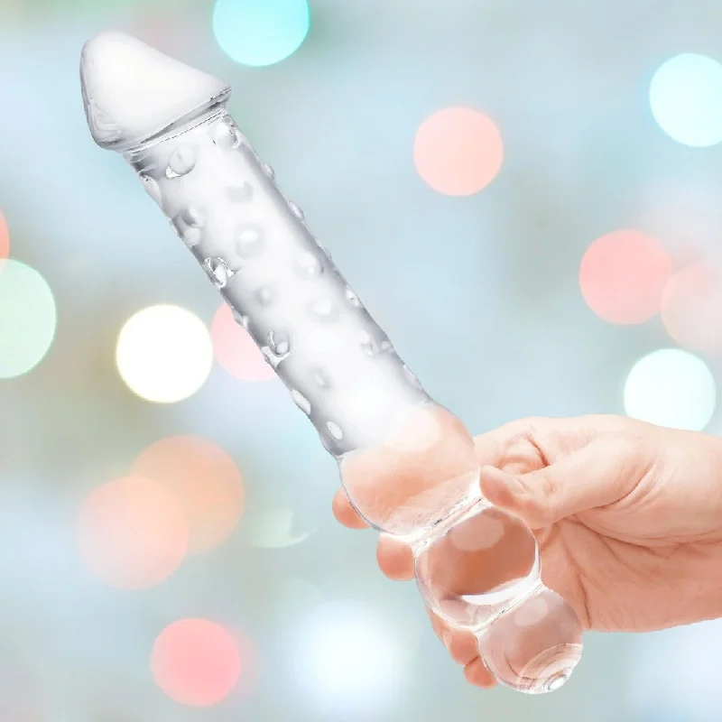 anal toys for spicy vibes-Gläs 12" Double Ended Glass Dildo with Anal Beads