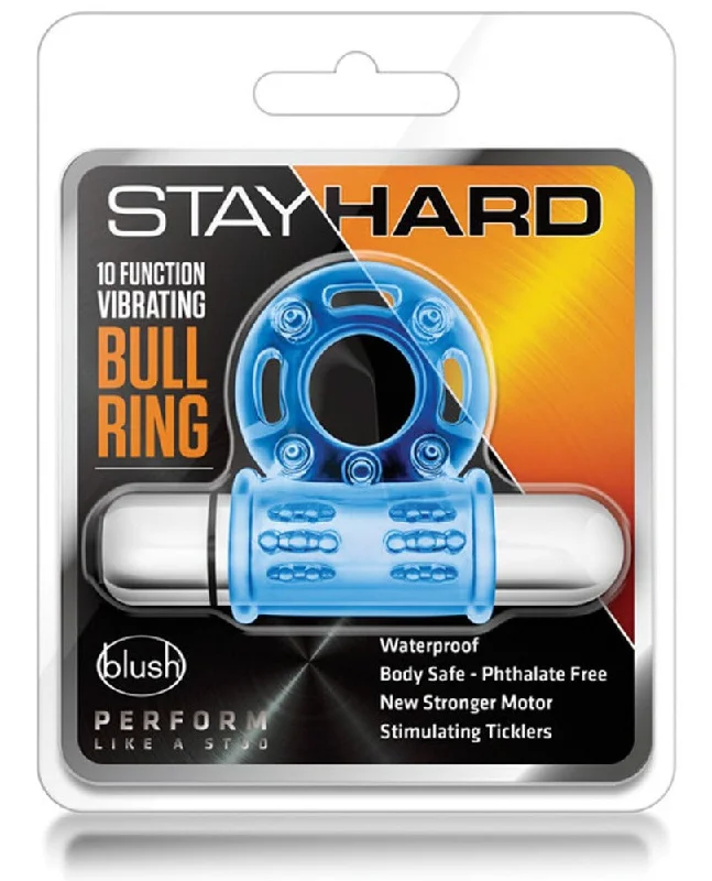 cock ring peak texture-Stay Hard Vibrating ''Bull'' Ring -Blue