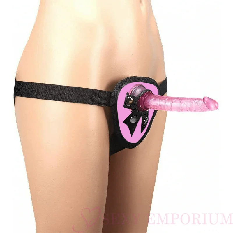 anal toys with sliding beads-Pink Anal Starter Strap-On Dildo