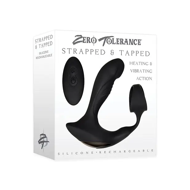 cock ring power texture-Zero Tolerance Strapped & Tapped Rechargeable Remote-Controlled Heating & Vibrating Silicone Prostate Massager and Cockring