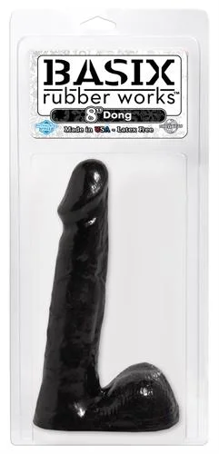 penis-care-products-natural-Basix Rubber Works - 8 Inch Dong - Black