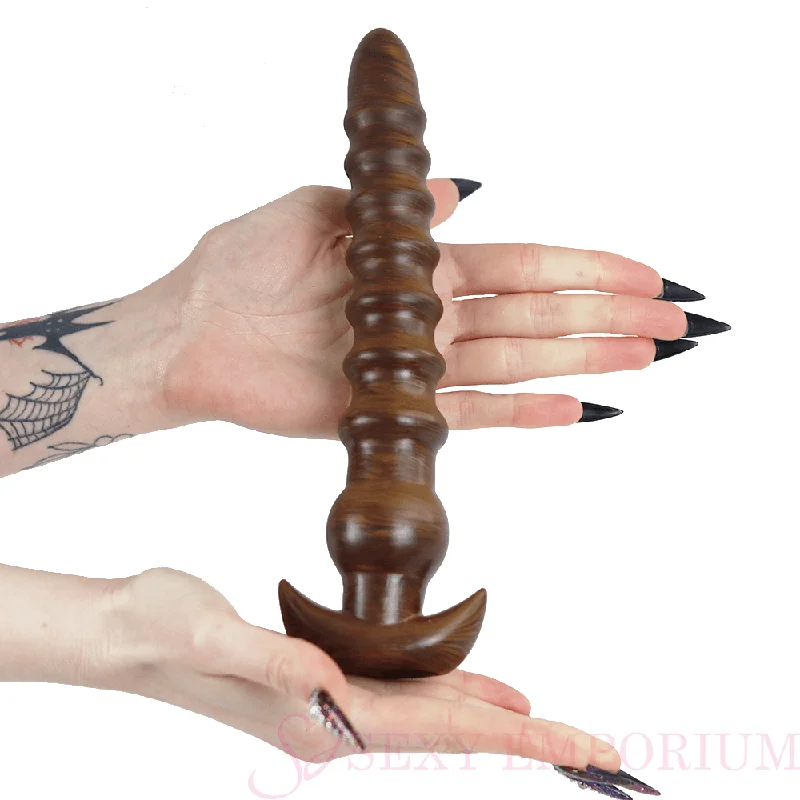 anal toys with minimal design-9.5 Inch Ribbed Anal Teaser