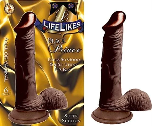 penis-pain-natural-solutions-Lifelikes Black Prince 6"