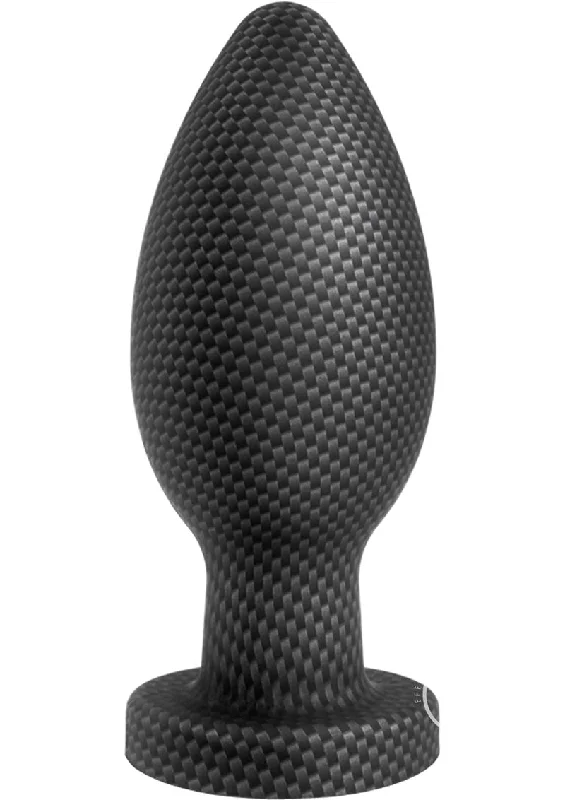 cock ring strong texture-Spark Silicone Butt Plug - Large - Carbon Fiber