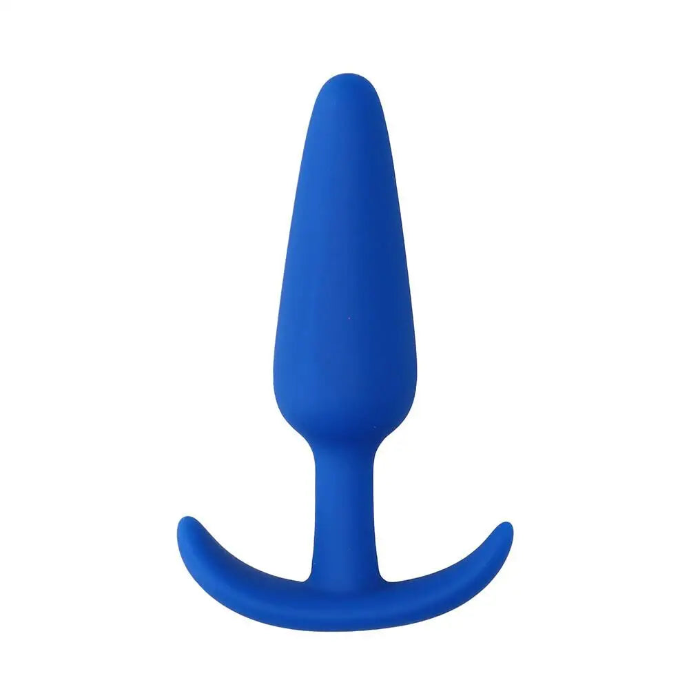 cock ring strong grip-Shots Silicone Blue Slim Small Butt Plug for Beginners