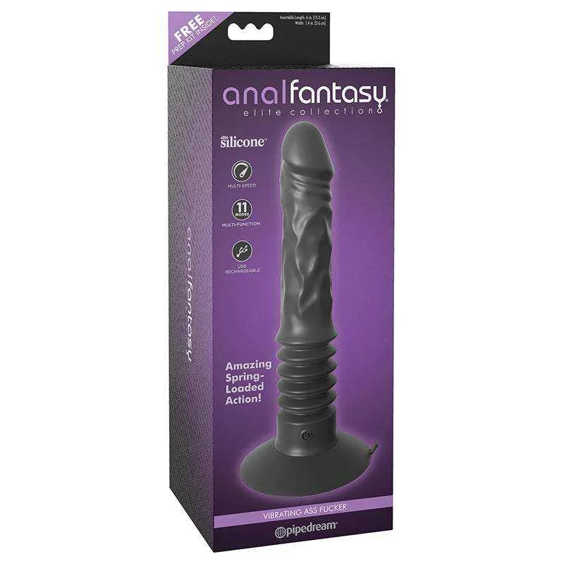 anal toys with gliding beads-Pipedream Anal Fantasy Elite Collection Rechargeable Silicone Vibrating Ass Fucker 12 in.