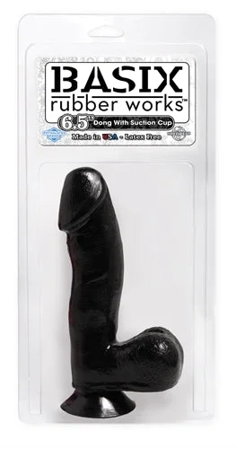 penis-workout-schedule-weekly-Basix Rubber Works - 6.5 Inch Dong With Suction Cup - Black