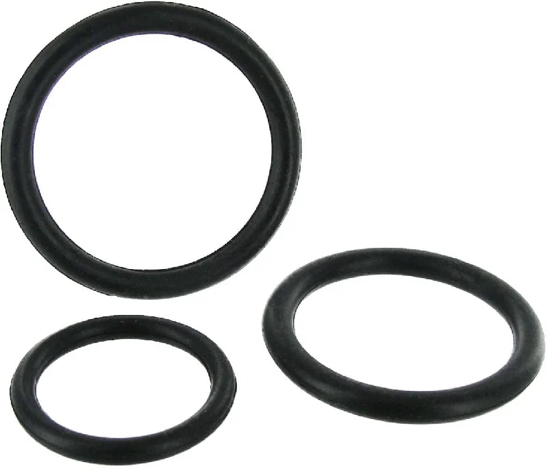 cock ring sleek finish-Silicone ''Triple'' Cock Ring Set -Black