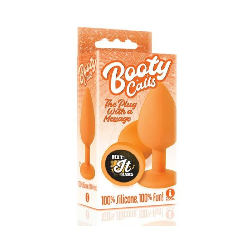 cock ring fine finish-The 9's Booty Call Silicone Butt Plug Orange Hit It Hard