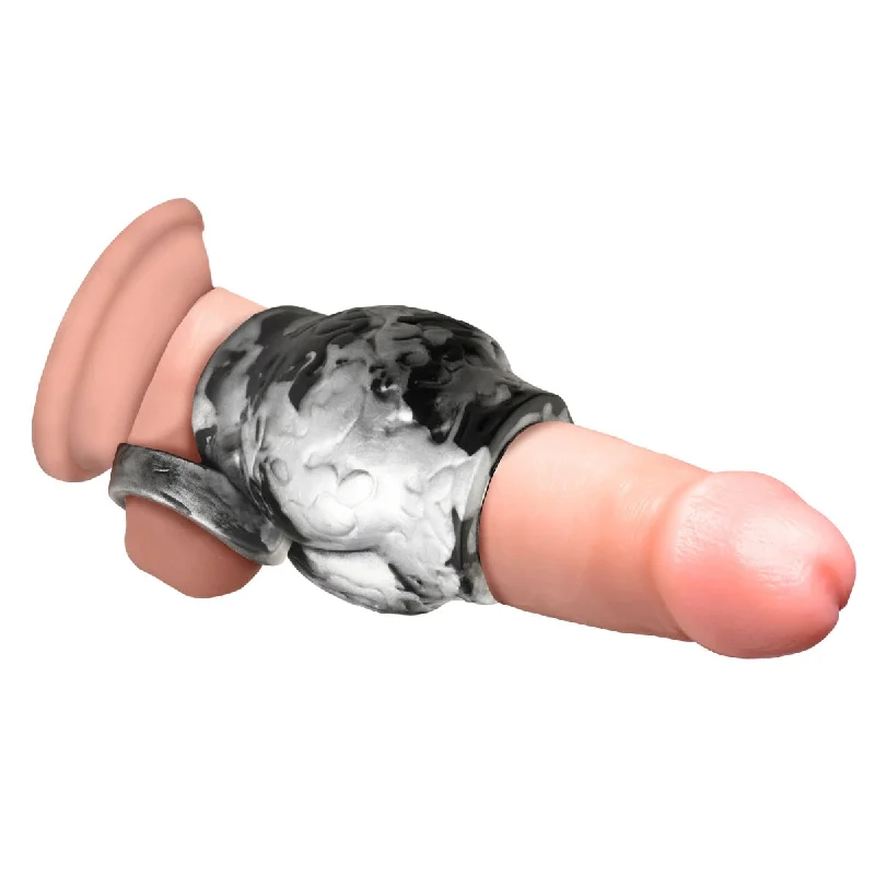 penis-blood-flow-diet-Creature Cocks Night Prowler Silicone Girth Enhancer With Ball Strap Large