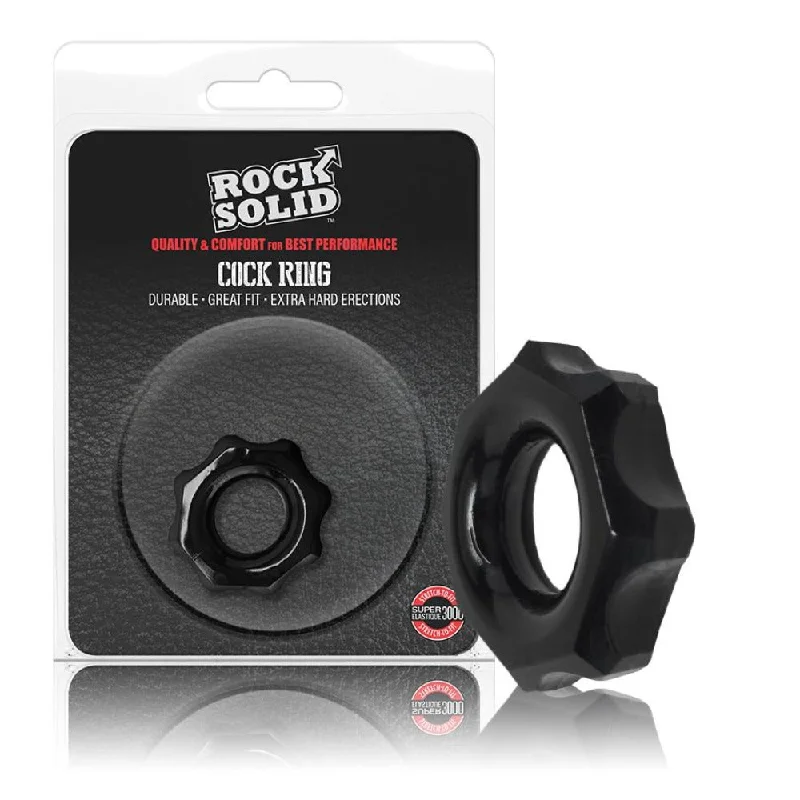 cock ring value style-Rock Solid ''Gear'' Jelly Cock Ring -Blk