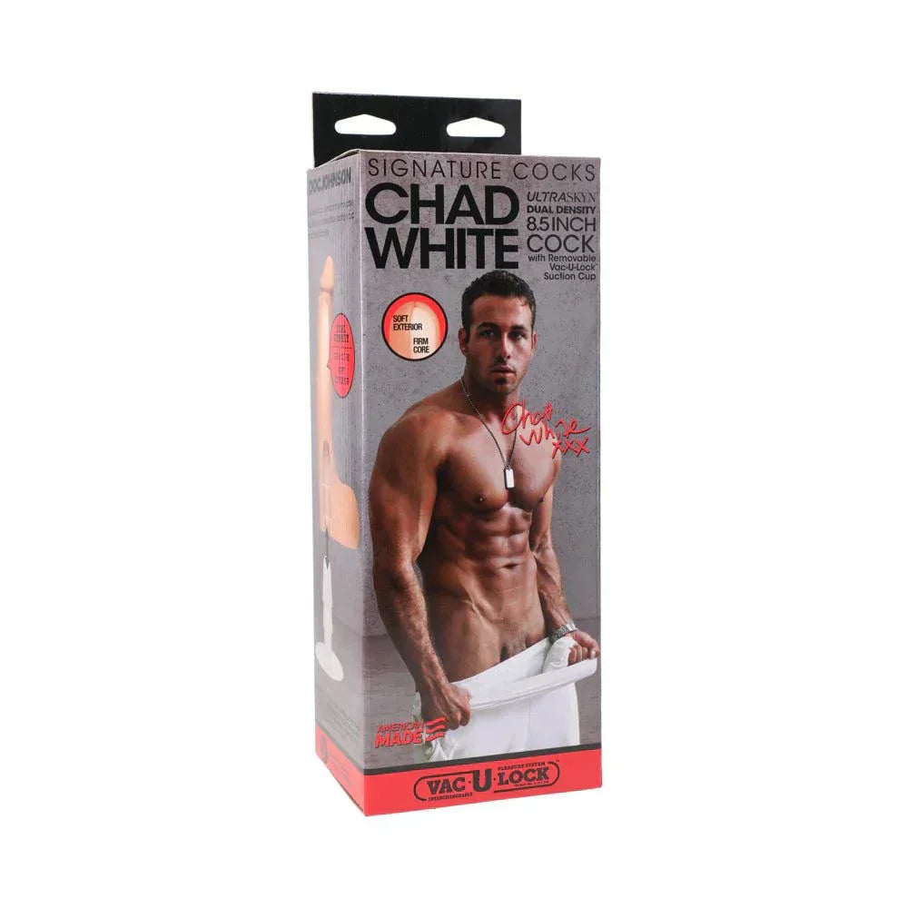 anal toys with nano grip-Signature Cocks - Chad White 8.5 Inch ULTRASKYN Cock with Removable Vac-U-Lock Suction Cup Vanilla