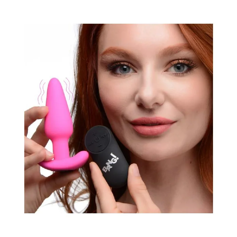 cock ring striking finish-21x Silicone Butt Plug With Remote - Pink