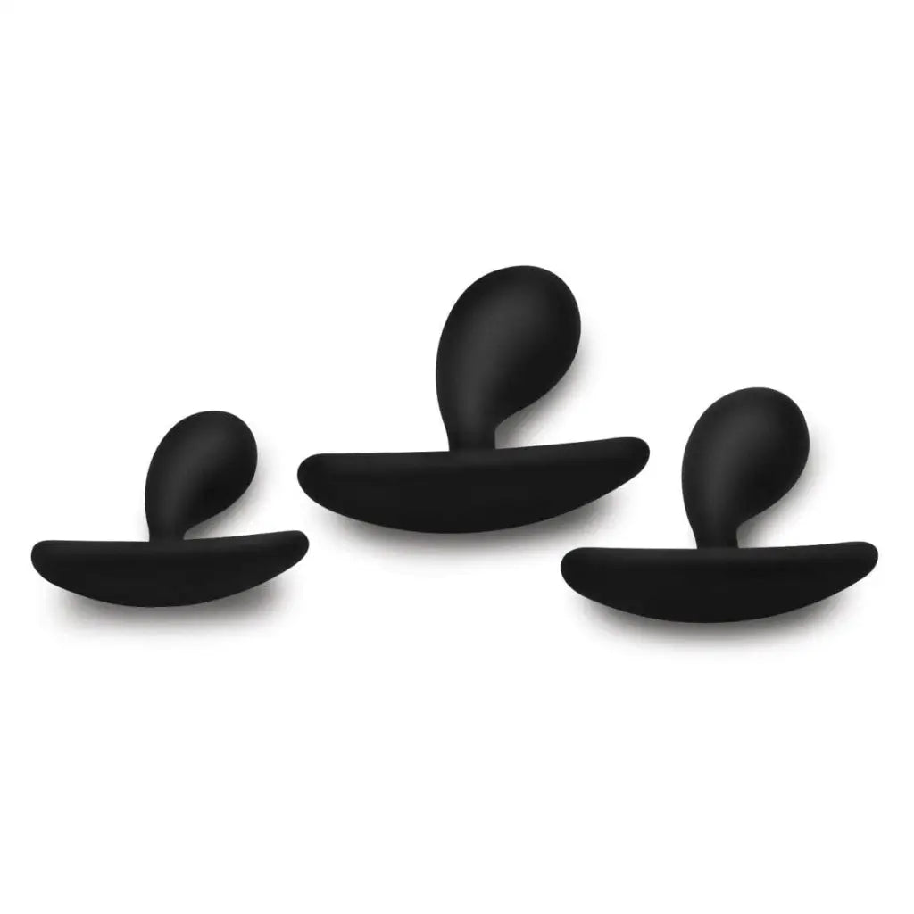 anal toys for racy nights-Dark Droplets 3 Piece Curved Silicone Anal Trainer Set