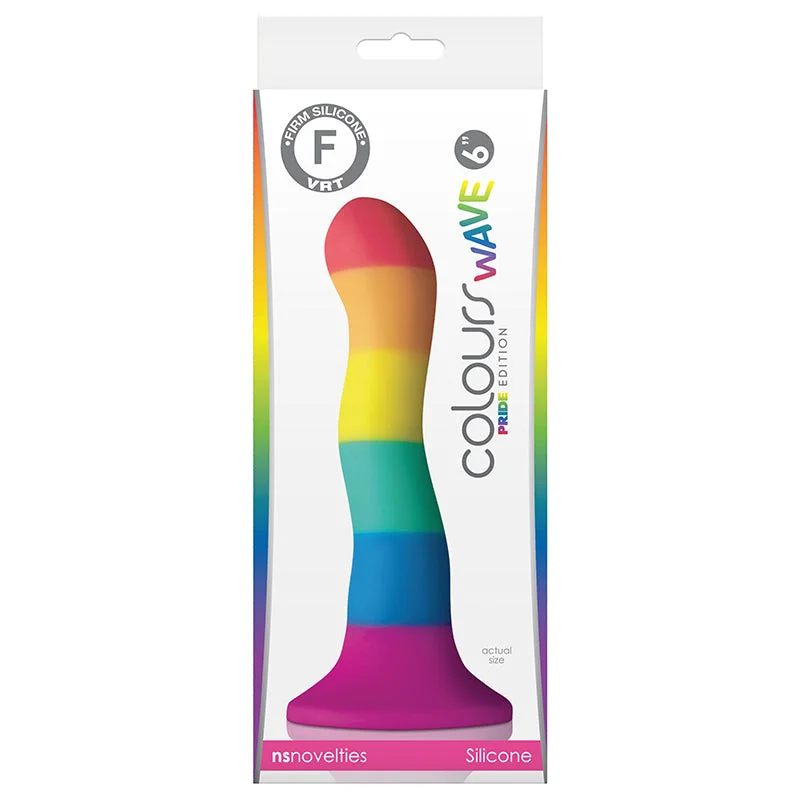 low-cut striped nightie-Dildo-shrill-Colours - Pride Edition - 6in Wave Dildo - Rainbow