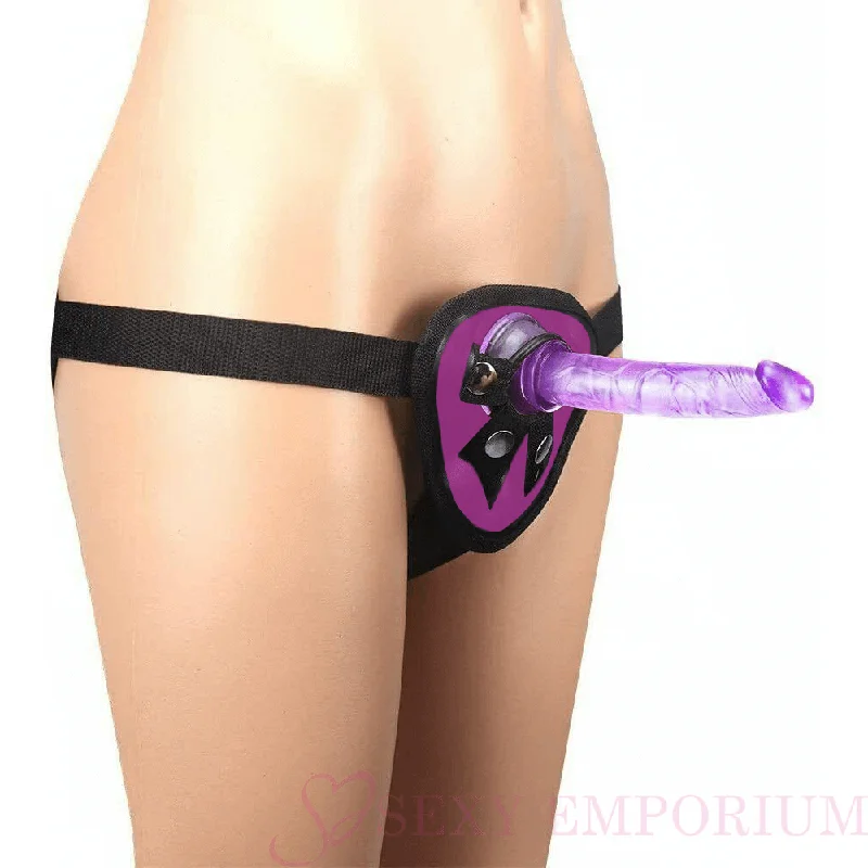 anal toys for frisky nights-Purple Anal Starter Strap-On Dildo