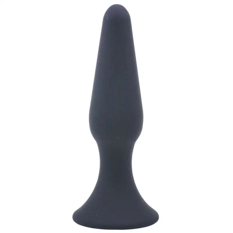 cock ring rapid design-5-inch Silicone Black Classic Medium Butt Plug with Suction Cup Base