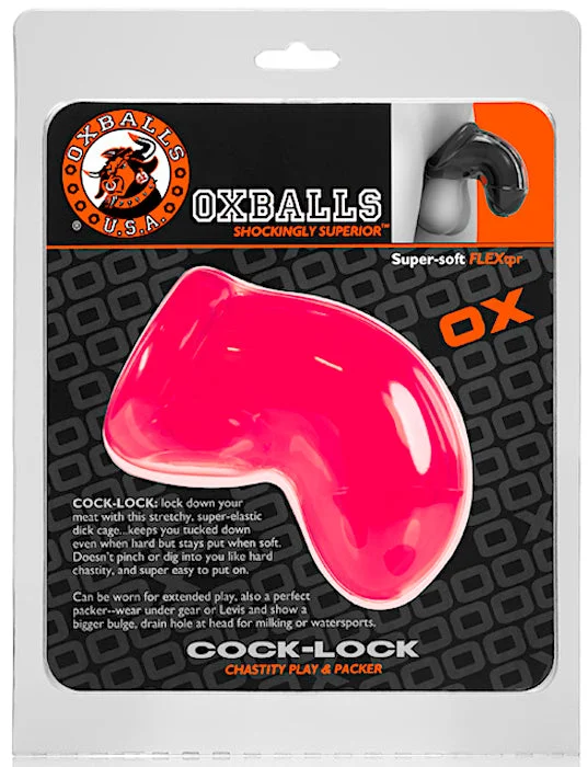 cock ring added design-Oxballs ''Cock-Lock'' Chastity Cage -Pink