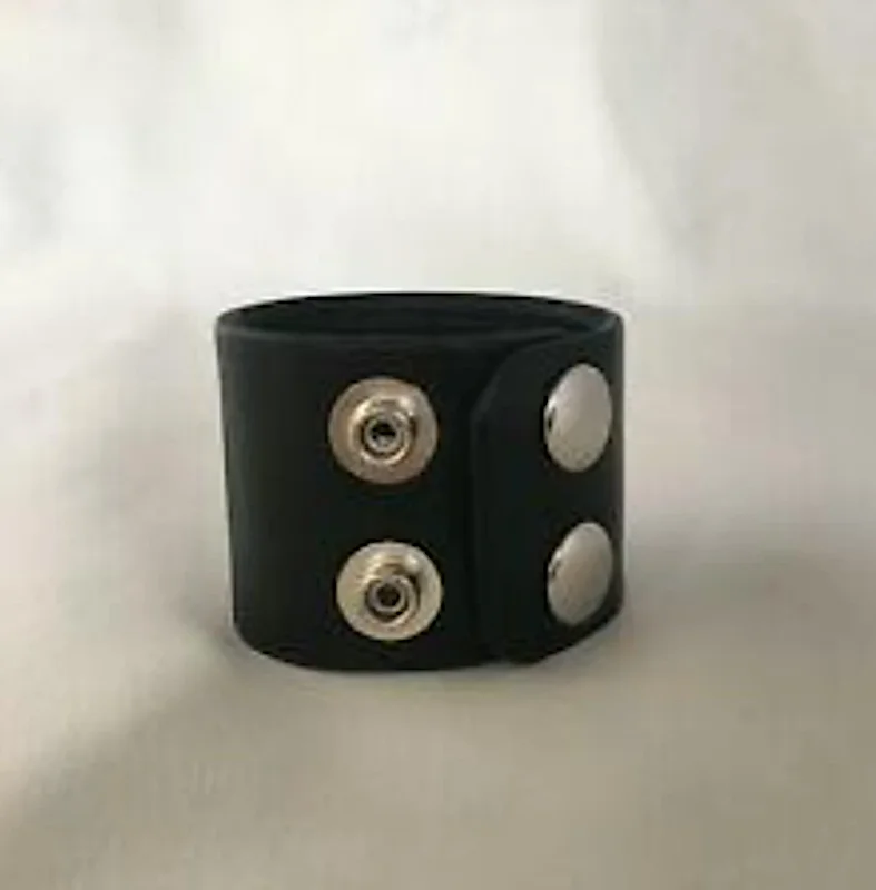 cock ring trendy texture-''Leather Snap'' Ball Stretcher -2''