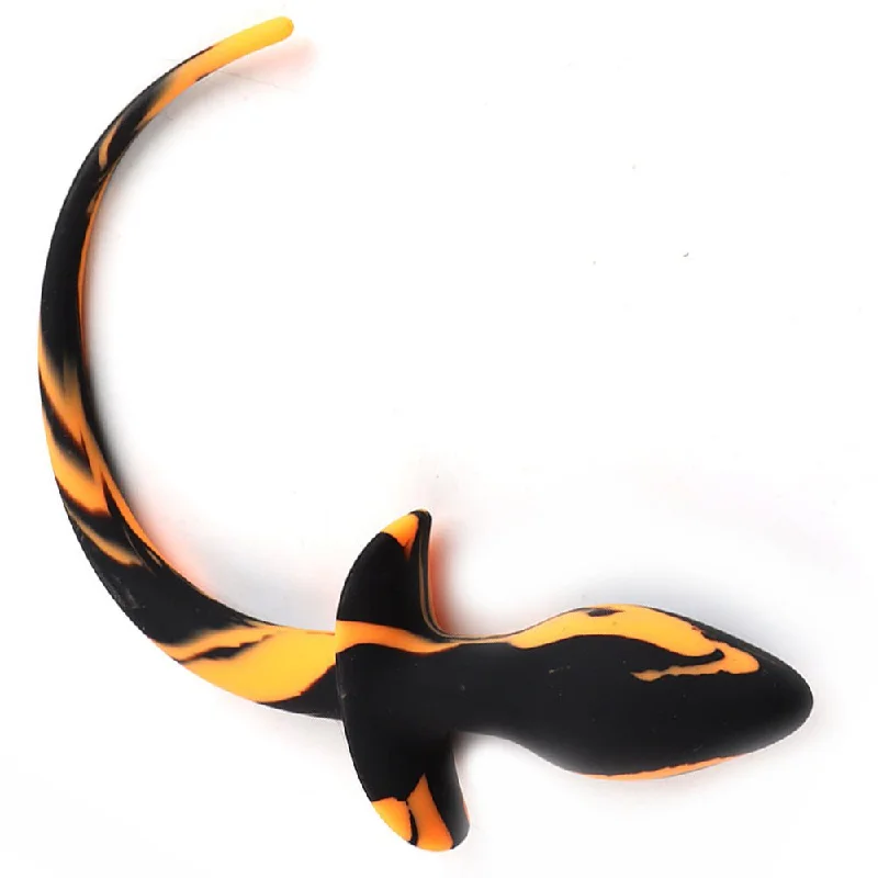 cock ring plush finish-ruff GEAR Silicone Swirl Pup Tail Orange