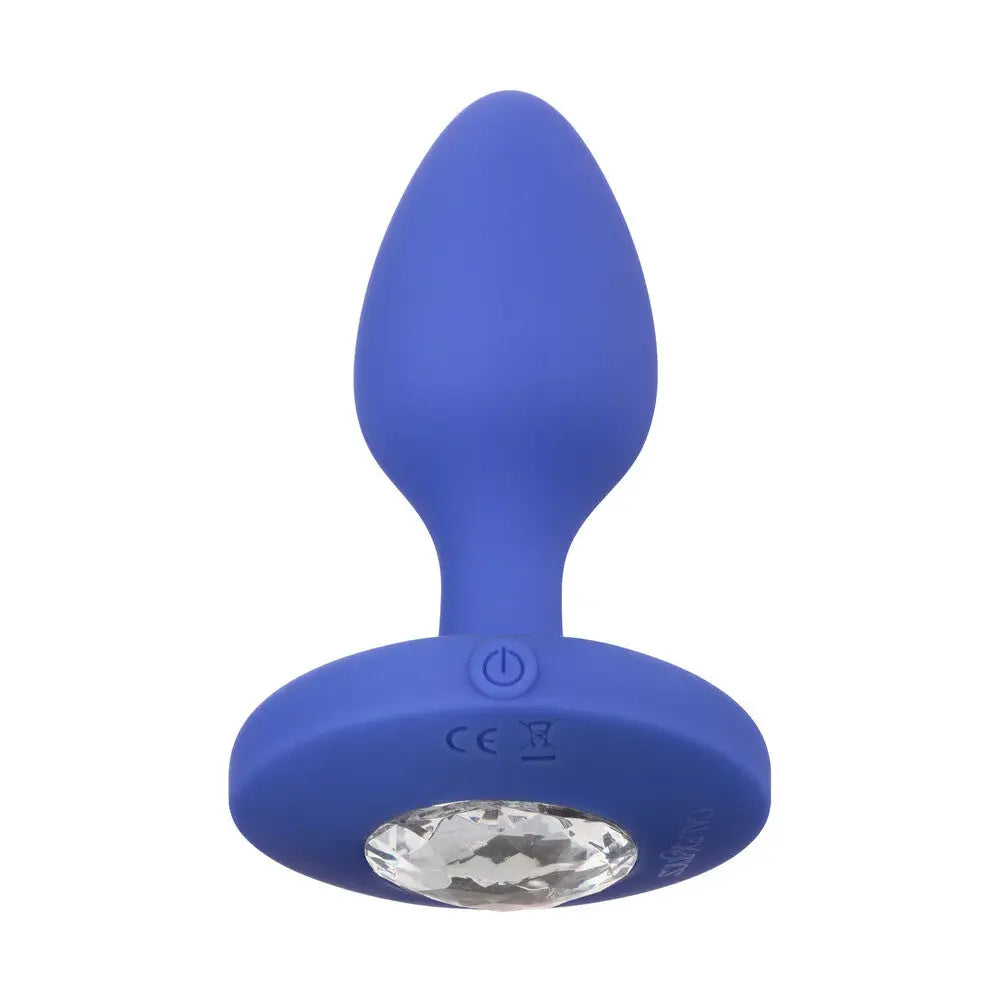 cock ring ultra style-Colt Silicone Blue Medium Rechargeable Vibrating Butt Plug with Gems