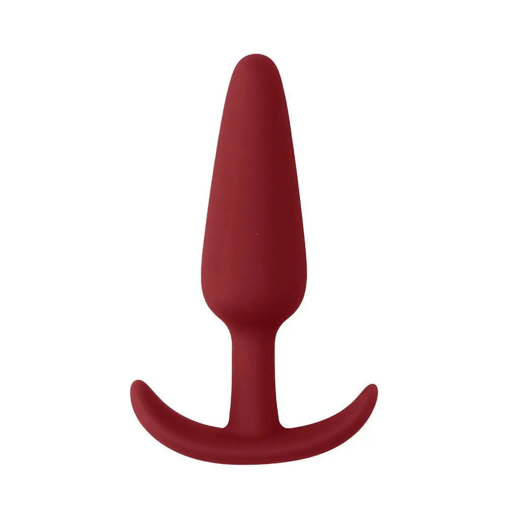 cock ring power design-Shots Silicone Red Slim Small Butt Plug for Beginners