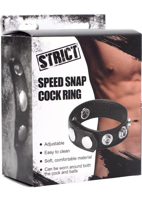 cock ring subtle texture-STRICT Leather ''Speed Snap'' C/Ring -Blk