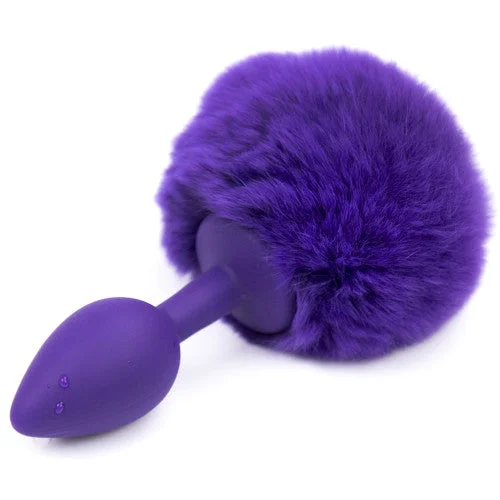 cock ring swift design-Naughty Toys Purple Silicone Bunny Tail Butt Plug SMALL