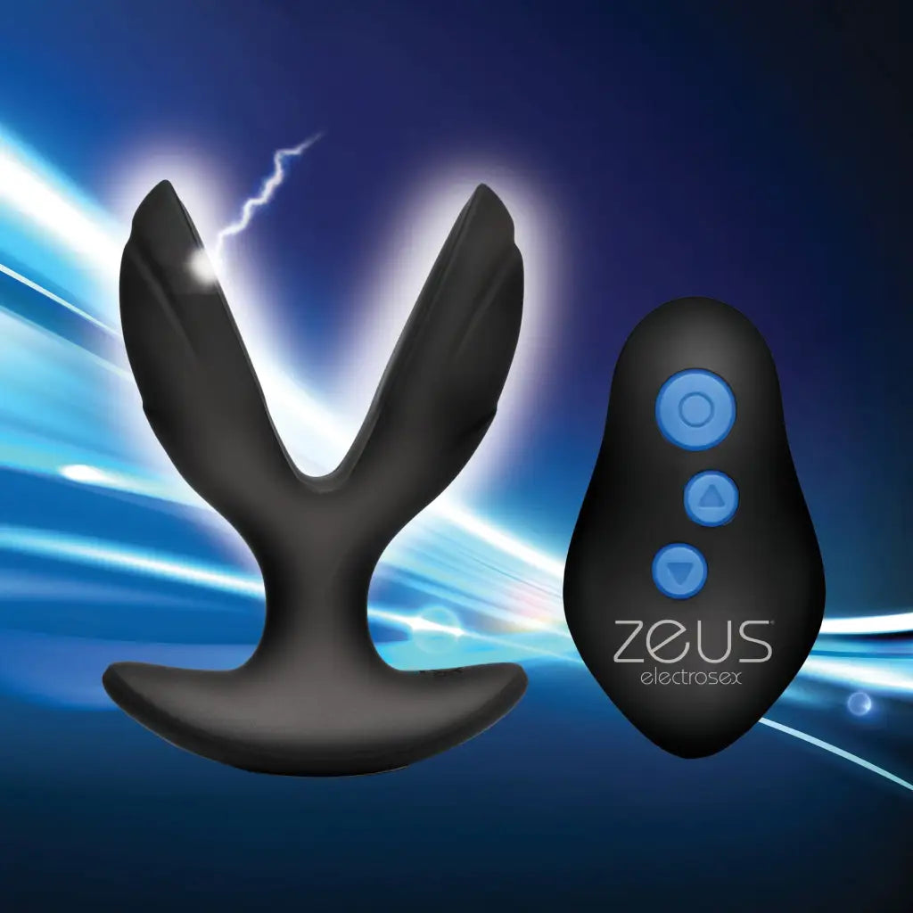 cock ring peak design-Zeus 64x Electro-spread Vibrating and E-stim Silicone Butt Plug