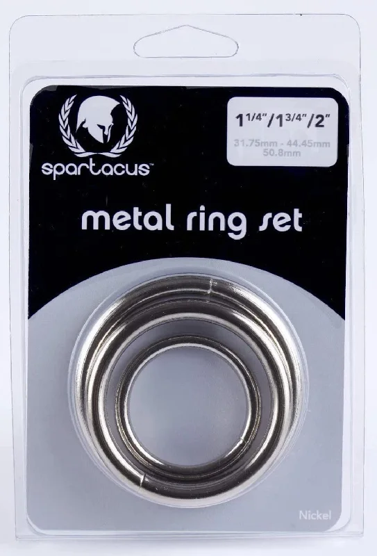 cock ring fine texture-Spartacus ''Nickel'' Cock Ring Set -3pc