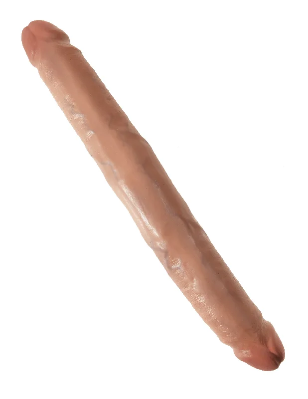 penis-hygiene-for-travelers-King Cock  12" Slim Double Dildo - Tan