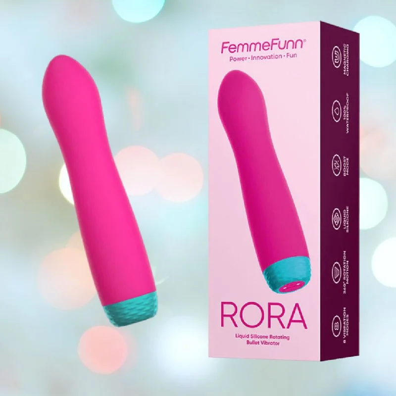 anal toys with far reach-Femme Funn Rora Rotating Bullet Vibrator - Pink