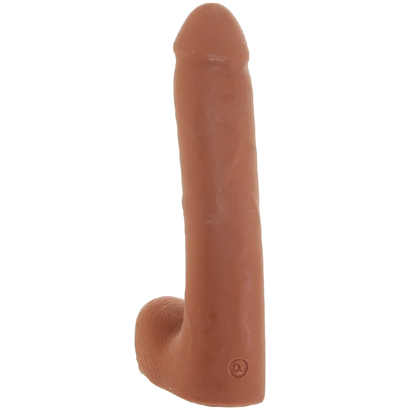 cock ring fine comfort-The Realistic 9 Inch Cock with Balls in Caramel