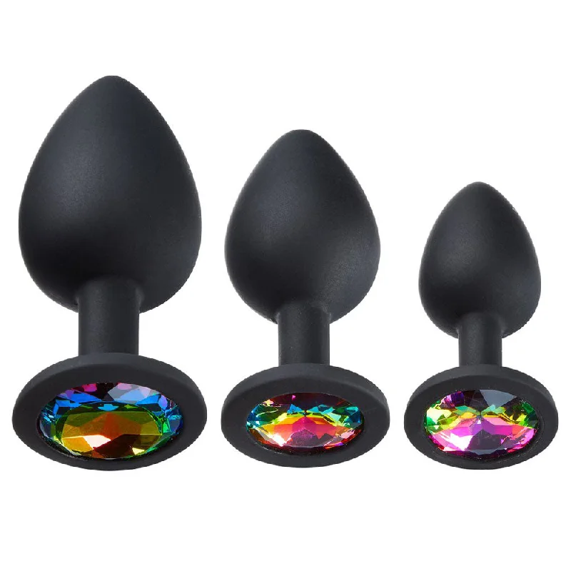 anal toys for chill thrills-Sparkly Gem Silicone Anal Plug for Beginners