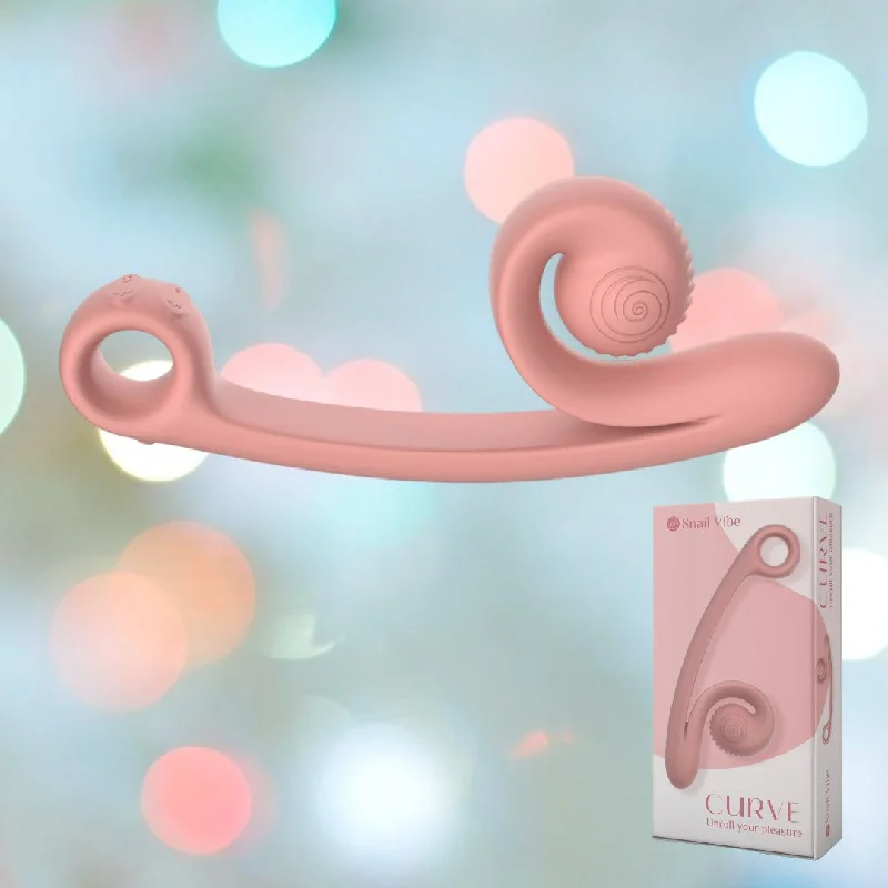 anal toys for swift insertion-Snail Vibe Curve Dual-Motor Thrusting Vibrator (Peach)