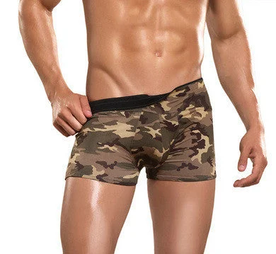 men’s denim briefs-Camo Panel Short - Camo -  Large