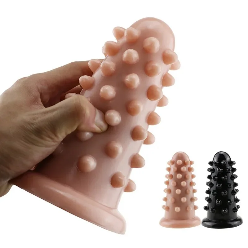 anal toys for shared thrills-Big anal plug beads anal dildo raised dots sex toys for women men huge rivet cone shape butt plug anus massage vagina stimulate