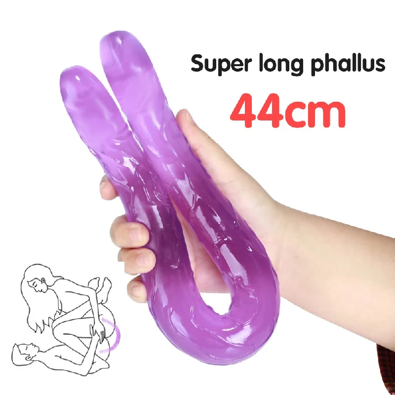 flirty mesh skirt-Dildo-sacred-Double Long Soft Jelly Realistic Dildo