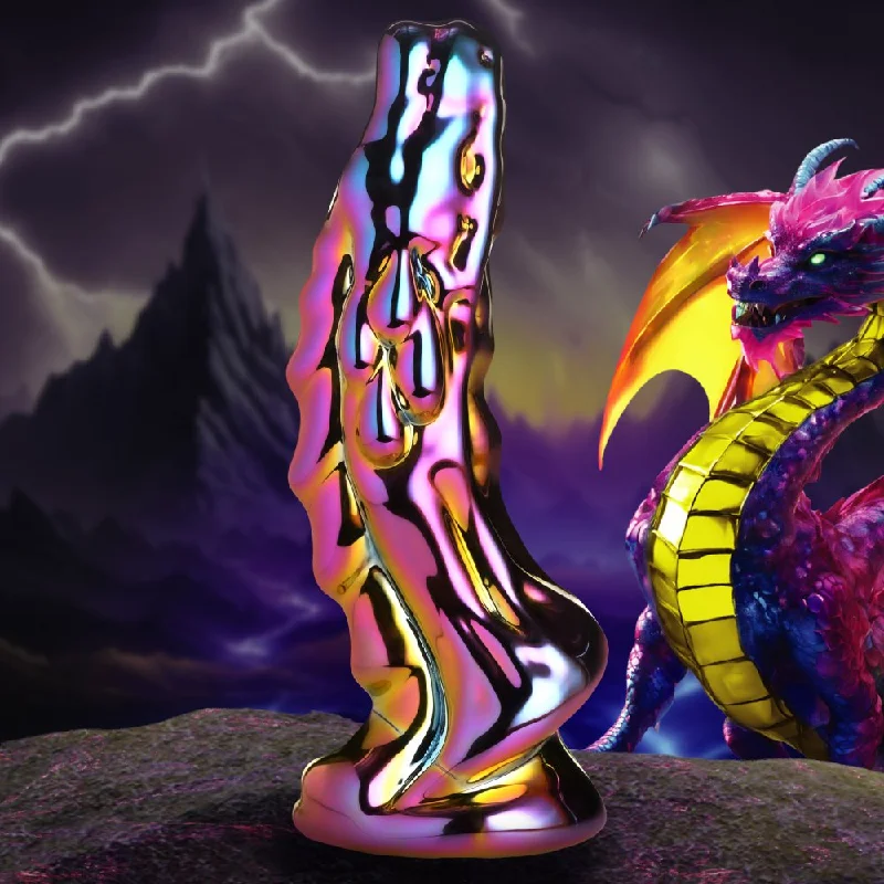 anal toys with velvet pouch-Glass Dragon Dildo Dragon Anal Dildo Fantasy Dildos